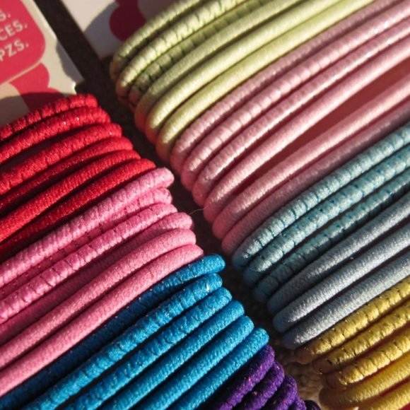 24 Goody 2008 Old Formula Elastic Tinsel Woven Thin Wide Ponytailer Hair Bands - Picture 2 of 13